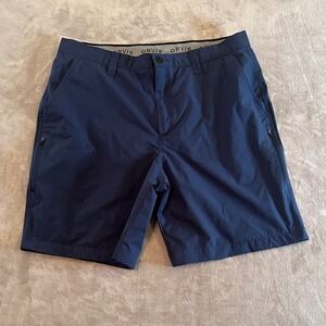 ORVIS Mens Size 38 Navy Blue Outdoor Quick Dry Side Zip Pocket Shorts